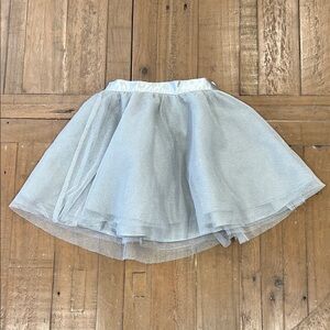 Janie and Jack Silver shimmer tulle twirl skirt 18-24. Months holiday